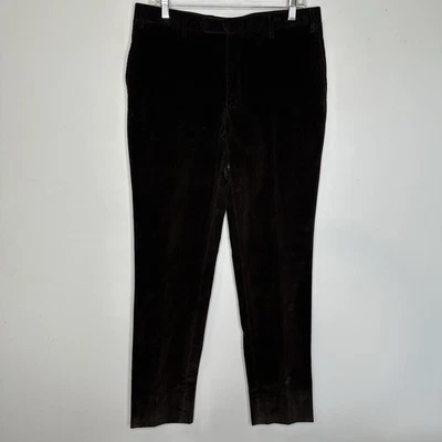 Pantalones de pana elásticos de algodón marrón ébano Corneliani Collection para hombre talla 48 Foto 1 de 4