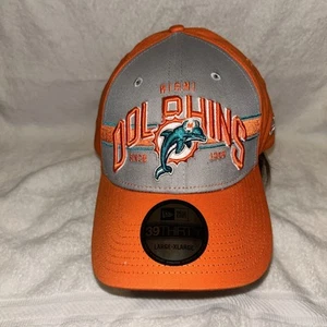 New Era Miami Dolphins 39THIRTY Stretch Fit Hat – Orange M/L Medium Large New - Picture 1 of 4