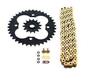 2004-2005 Honda TRX450R 450 520-94 Gold O Ring Chain & Sprocket Black 14/38 - Picture 1 of 4