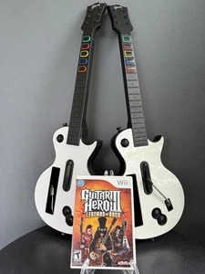 Nintendo Wii Guitar Hero Gibson Les Paul Set Of 2 Plus Legends Of Rock Game READ - Picture 1 of 13
