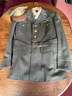 1942 Ww2 Full USA  Pilots Uniform Inc Tunic Trousers Shirt Tie And Cap Original - Image 1 of 4