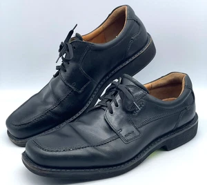 ECCO Dress Shoes Mens 43 Oxford Black Leather Lace Up Round Toe Low Top Comfort - Picture 1 of 12