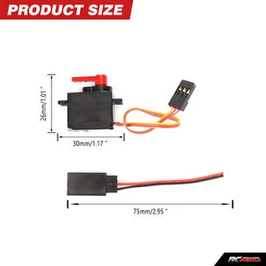 RCAWD FCX24M Full Metal Gear Servo 15T Servo Brazo con Cable Adaptador JR a ZH1.25 - Imagen 1 de 5