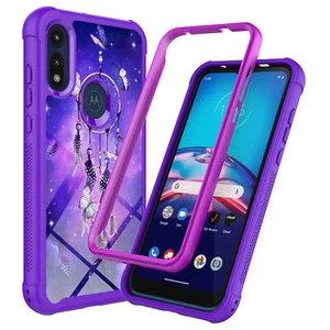 For Moto E (2020) Graphic Shockproof Impact Protective Hybrid Case - Picture 1 of 8