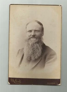 1890's COLUMBUS OHIO OH URLIN PHOTOGRAPHER BIG SUPER ZZ TOP BEARD MAN PHOTO - Picture 1 of 2