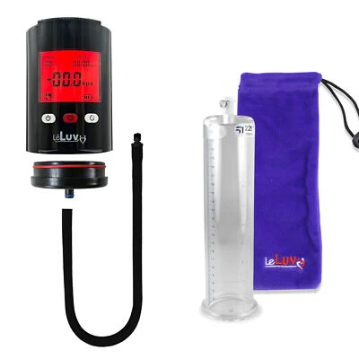 Bomba de pene con cabeza LCD inteligente LeLuv iPump con cilindro sin costuras sin cónico Elige el tamaño Foto 1 de 4