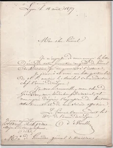 Louis d'AURELLE DE PALADINES Lettre autographe signée 1857 au Général Division - Picture 1 of 5
