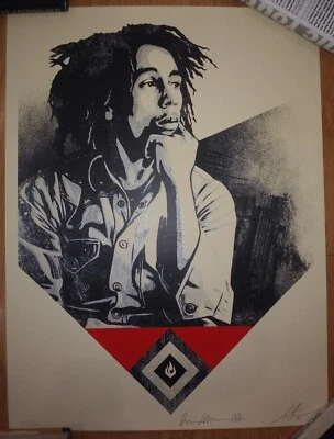 Bob Marley Obey Giant Shepard Fairey Limited Edition Numbered Lithography Red - Image 1 of 4