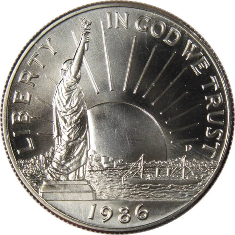 Statue of Liberty Commemorative 1986 D Clad Half Dollar BU Uncirculated 50c Coin Cover
