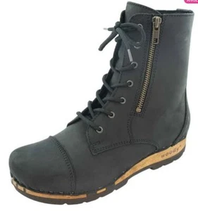 Woody Herta Nero Damen Boot Holzschuhe Schuhe Gr. 36 bis 43 - Picture 1 of 2