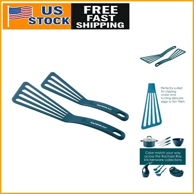 Rachael Ray Herramientas y Gadgets Juego de 2 Piezas Giratorios de Nylon, Azul Marino, Spa de 10" y 12" Foto 1 de 4