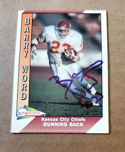 Chiefs BARRY WORD signed Autographed 1991 Pacific Football Card #223