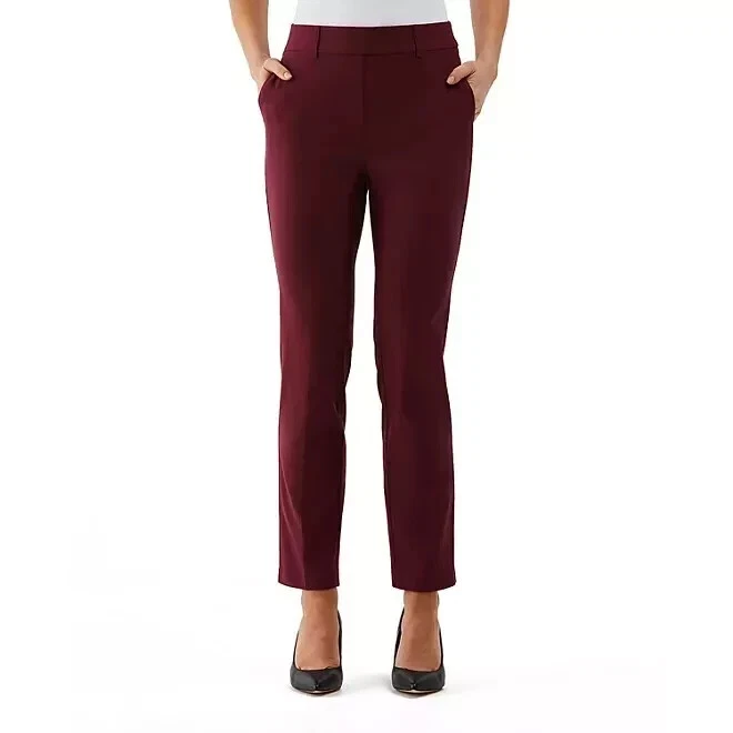 Rafaella Women's Pull-On Stretch Ankle Pant Size 18 Windsor Wine