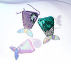  3 PCS M Child Headphone Pendant Mermaid Tail Two-Color Sequined Coin Purse