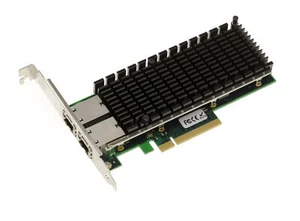 Carte Réseau PCIE 10G 2 PORTS 10 GB RJ45 CHIPSET INTEL X540 HIGH + LOW profile - Photo 1/3