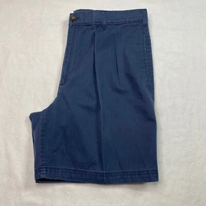 Savane Mens Shorts sz 38 Blue Pleated Chino Classic Fit 100% Cotton Casual - Picture 1 of 13