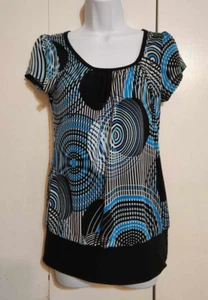 L Heart Soul Y2K Boho Babydoll Geometric Striped Festival Indie Retro Top - Picture 1 of 6