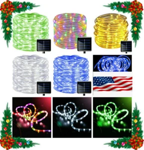 Rope Solar Lights Outdoor Waterproof LED String Light Christmas Tube Garden 39FT - Picture 1 of 35