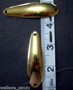 (12) POLISHED MARINE  BRASS 2 5/8" Spoon Blanks Ready for Paint Walleye Candy  - Picture 1 of 1