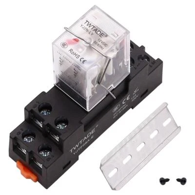 Relé de Potencia Electromagnética DC 12V 8 Pin DPDT 2 NO 2NC Relé LED En... Foto 1 de 4