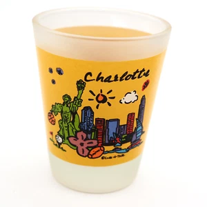 charlotte cityscape da collezione shot glass smerigliato souvenir Luke-A-Tuke - Foto 1 di 3