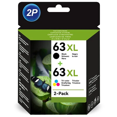 Cartucho de tinta 63 XL para HP 63XL Envy 4520 4512 4516 Officejet 3830 4650 F6U64AN Foto 1 de 4