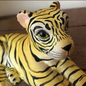 De colección Firmado Arco Tonala Jal Papel Maché Pintado a Mano Tigre Arte Popular México - Imagen 1 de 8