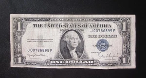 Billete de un dólar 1935 D $1 certificado plata antiguo de Estados Unidos en muy buen estado J 00786895 F - Imagen 1 de 2