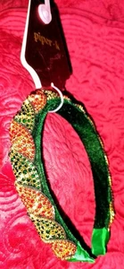 Piper K Luxus Weihnachts Stirnband Samt Strass Satin Rot Gold Grün Neu - Bild 1 von 16