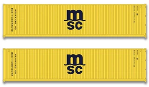 KATO N Scale Mediterranean Shipping Co MSC MSCU 40' Container 2-Pack 80055G - Picture 1 of 1