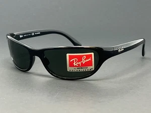 Ray Ban RB4050-601/58 Wrap Black 55mm Green Polarized Lens Unisex Sunglasses - Picture 1 of 8