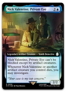 Nick Valentine, Private Eye (arte extendido) (surge foil) #906 casi nuevo Fallout - Imagen 1 de 2