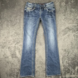 Rock Revival jeans womens 30X32 Jill Low Rise Boot Cut Rhinestone Embroidered - Picture 1 of 13