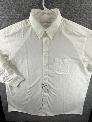 Nuevo con etiquetas Roundtree Yorke Etiqueta Dorada No Hierro EZ Lavado Oxford Blanco Largo 18 33 Hombres Foto 1 de 4