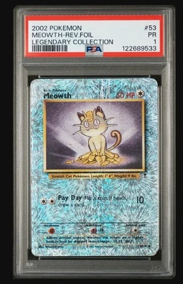 Pokemon Meowth Reverse Holo Legendary Collection PSA 1 - Image 1 of 3