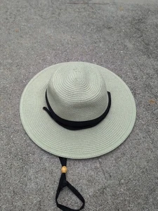 Columbia Global Adventure Straw Hat Sz Lg Green Tint Adjustable Chin Strap - Picture 1 of 24