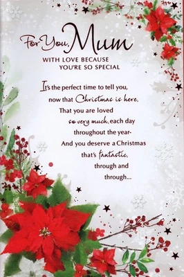 SIMON ELVIN Special Mum Christmas Card Large Traditional Design Lovely Verse 9"x6"