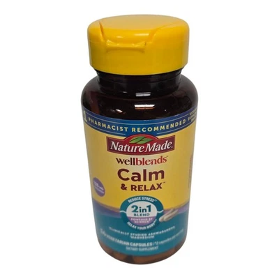 Nature Made Wellblends Calm Relax Ashwagandha Magnesio 54 Cápsulas Estrés 05/26 Foto 1 de 3