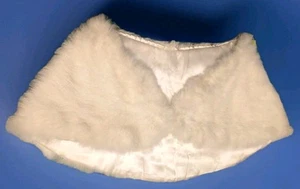Womens Vintage White Rabbit Fur Stole Shawl Unbranded Hool Closure Lined Wedding - Picture 1 of 2