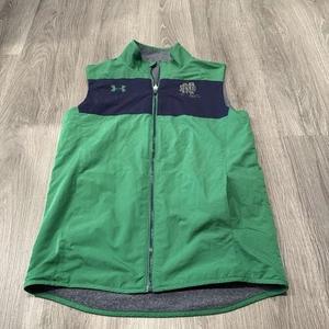 Under Armour UA Notre Dame Irish Reversible Green Microfiber Vest Mens Small - Picture 1 of 16