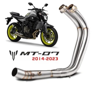 Silencieux d'Échappement Moto Slip-On Acier Inox pour Yamaha MT-07 2014-2023 - Photo 1/2