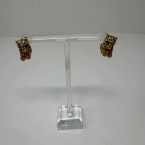 Pendientes de aro Kate Spade feroz animal leopardo enchapado en oro amarillo de 14 quilates circonita cúbica - Imagen 1 de 4