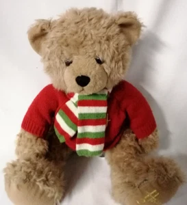Harrods Weihnachtsbär 2010 Archie Teddybär Stofftier Plüsch rot Pullover - Bild 1 von 7