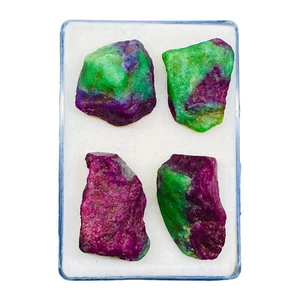 4 Pcs Natural Ruby Ziosite Rough 27-31mm Loose Unheated Gemstones Wholesale Lot - Picture 1 of 9