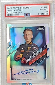 2021 Topps Chrome Formula 1 F1 Liam Lawson Autograph Auto RC Rookie /391 PSA 8 - Imagen 1 de 2