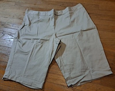 Dressbarn Womens Bermuda Shorts Plus Size 24W Tan Brown Stretch Lightweight - Image 1 of 4