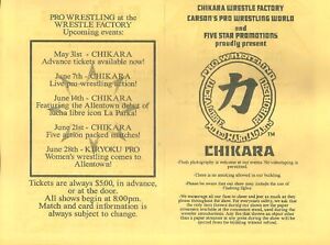 VERY RARE  First Chikara show ever program CM PUNK