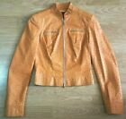 Karen Millen Biker Leather Jacket Ladies Orange Size UK 8