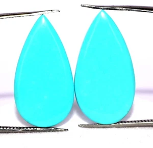 10.48 CTS Certified Natural Sleeping Beauty Turquoise Pear Pair 21x11 mm Gems - Picture 1 of 7