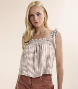 Linen Blend Top Cami Summer Sleeveless Blouse Papaya BNWT 10 12 14 16 18 20 - Picture 1 of 6